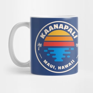 Retro Kaanapali Beach Maui Hawaii Vintage Beach Surf Emblem Mug